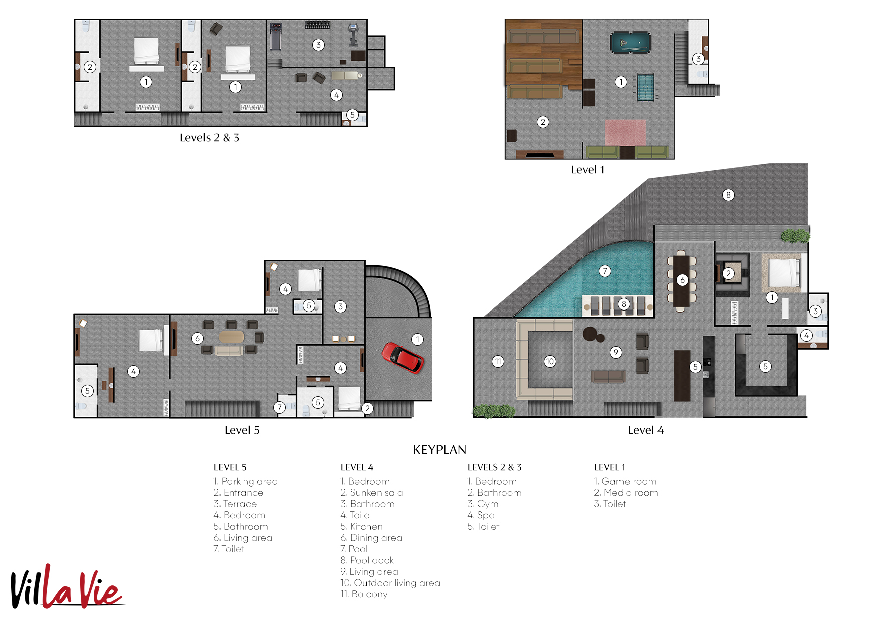 Golden Lotus Villas - Villa Vie Floorplan